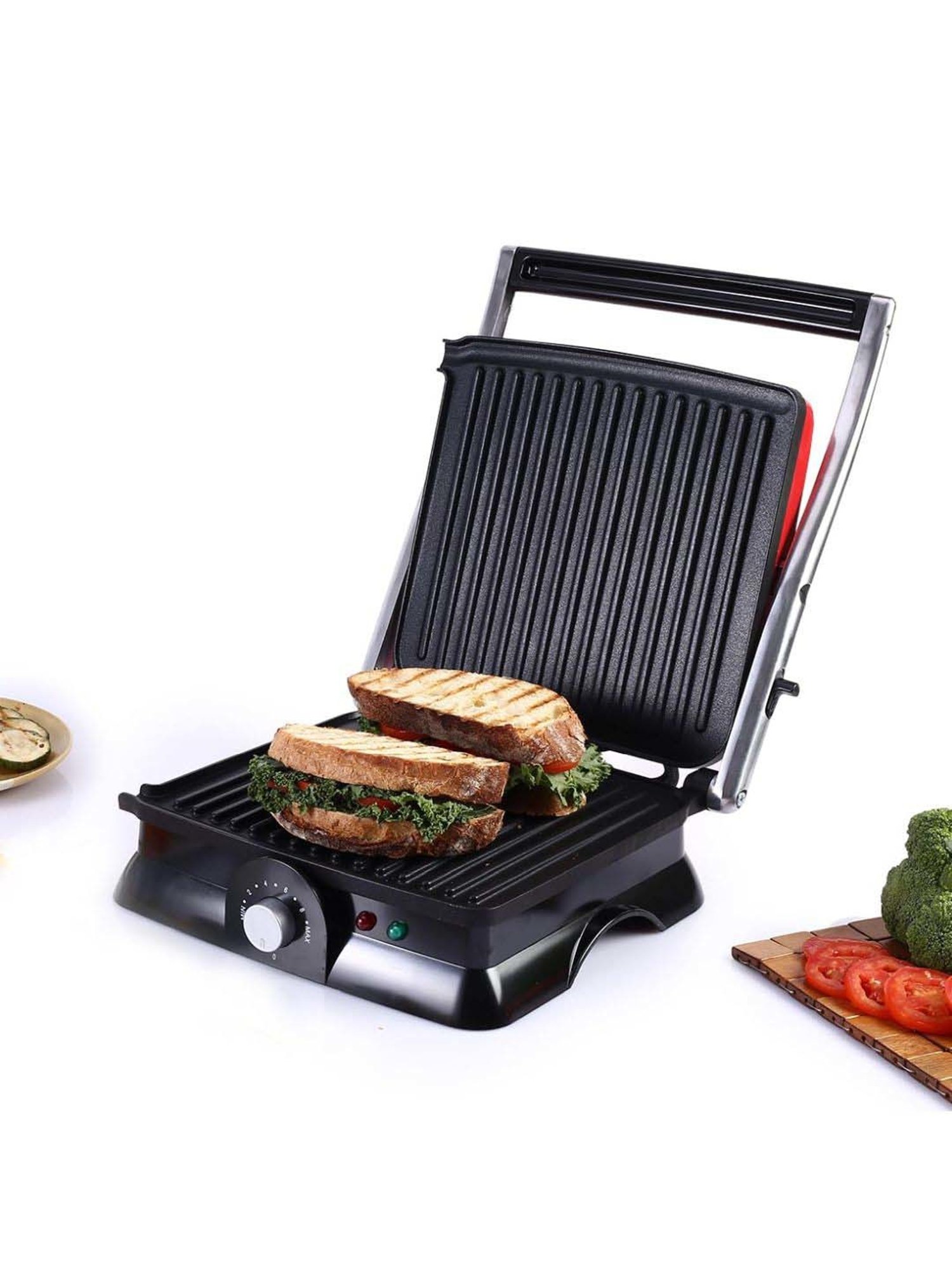 Wonderchef Tandoor Family Size Crimson Edge Electric Contact Grill & Sandwich Maker (1800W, Red)