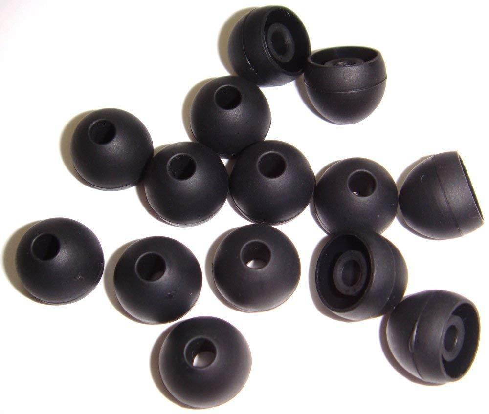 Xcessor High Quality Replacement Silicone Earbuds 7 Pairs (Set of 14 Pieces). Compatible With Most In Ear Headphone Brands. Size: MEDIUM. Black