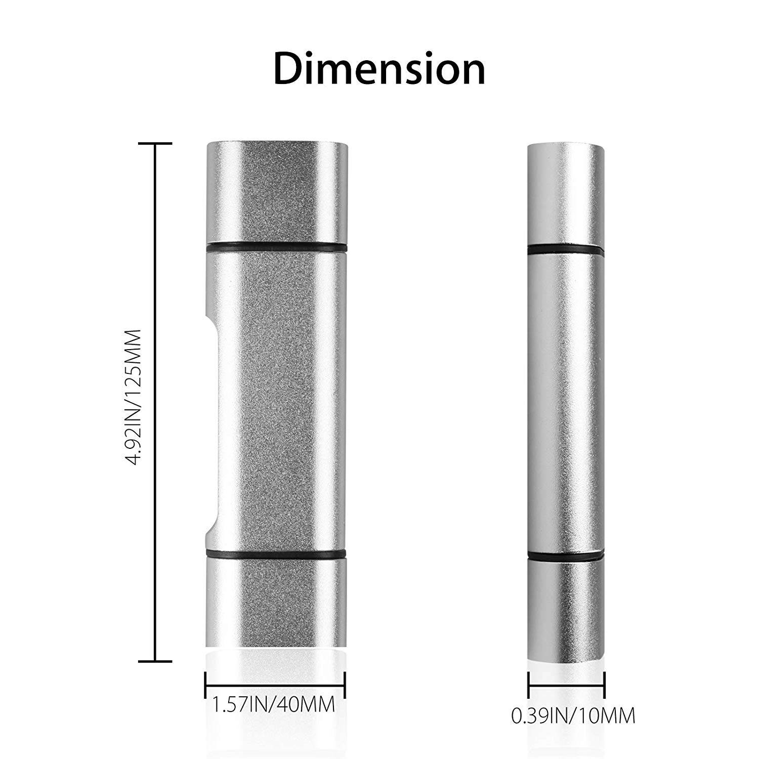 3 in 2 Type-C / USB / Micro USB to SD/TF Card Reader for Android Apple, 3-in-2 USB-C USB Micro, Fast SD TF Reader, Aluminum Alloy Shell, Portable Design.