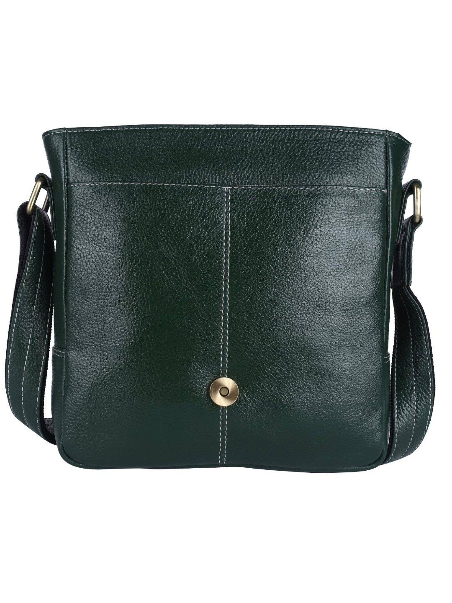 HiLEDER Green Textured Medium Leather 9 inch Cross Body Bag