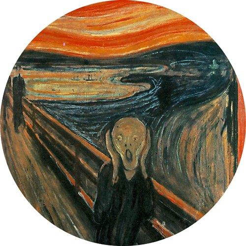 Scream Munch 5" Round Jar Opener or Mini Mousepad with Black Backing Great Gift Idea