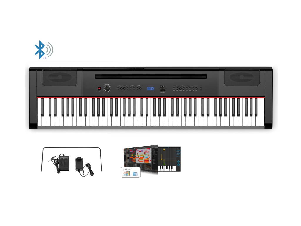 Artesia AM-3 Air 88-Key Weighted Hammer Action Digital Piano Bundle with Sustain Pedal, Power Supply and Two Free Months of Online Lessons from TakeLessons & Bitwig 8-track