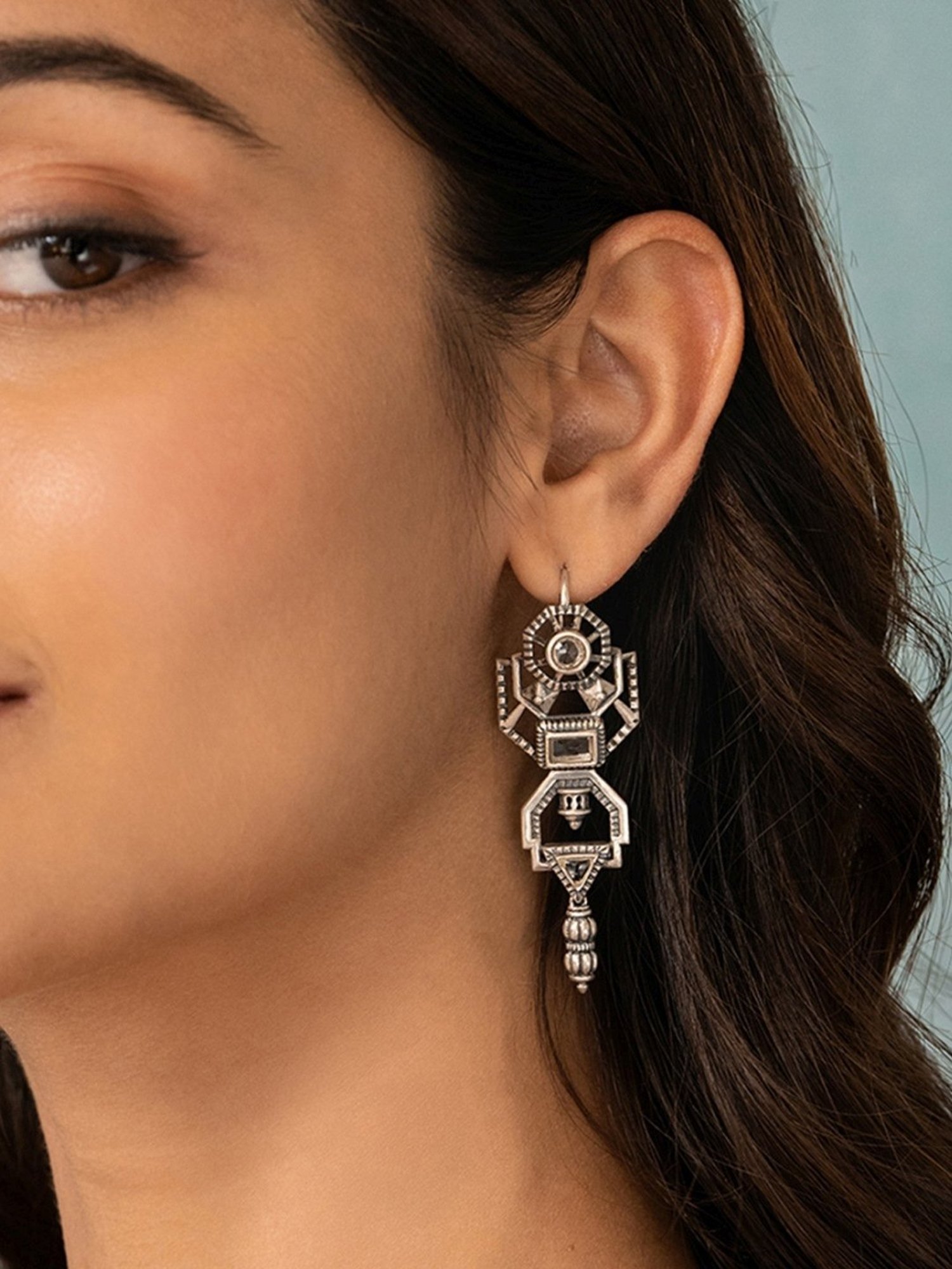 Shaya 92.5 Sterling Silver A Muse Called Jyoti Helen Graham Earrings in Oxidised 925 Silver