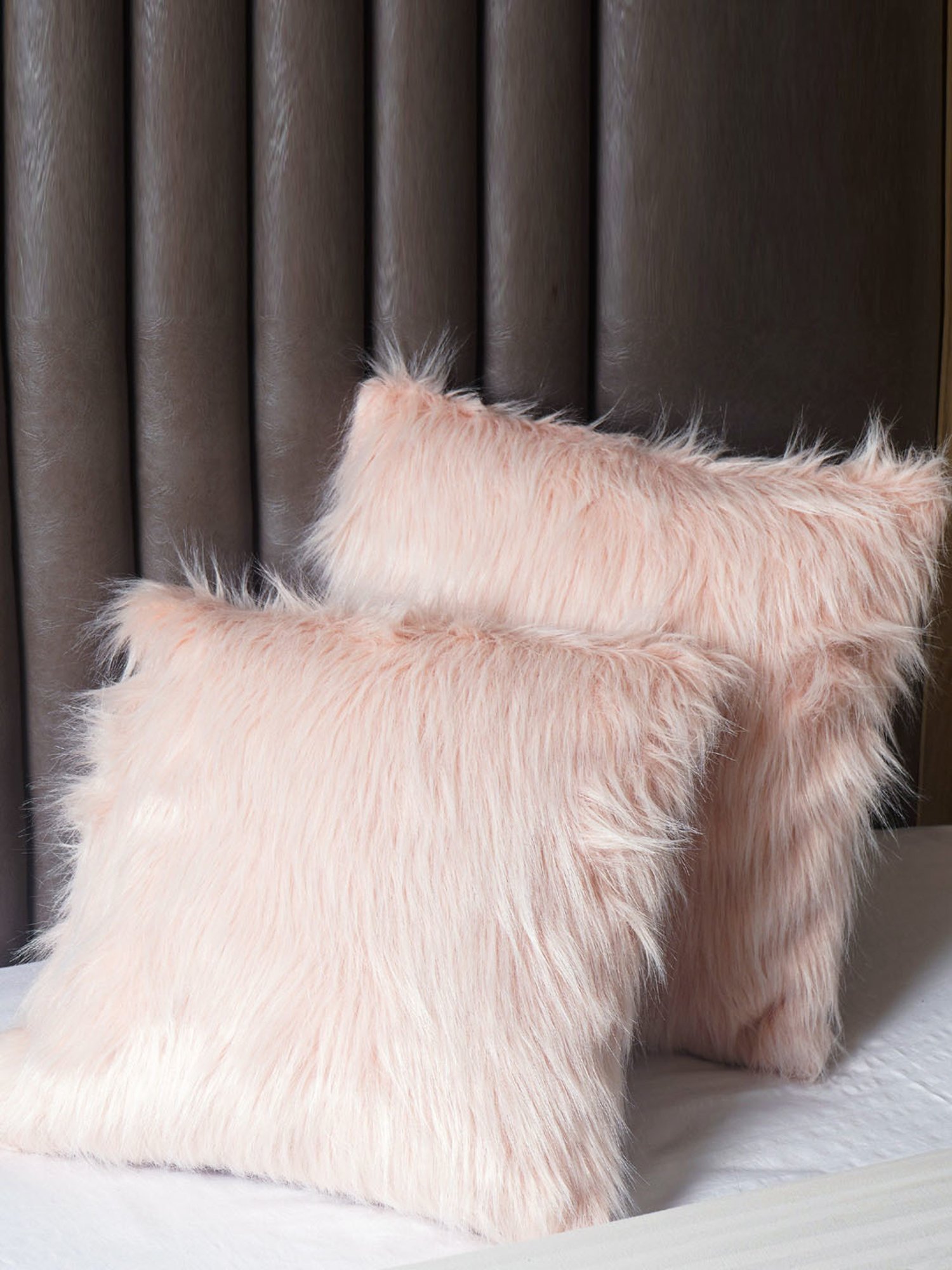 The Artment BrushedDreams Faux Fur Pink Purr Cushion Cover (Set of 2)
