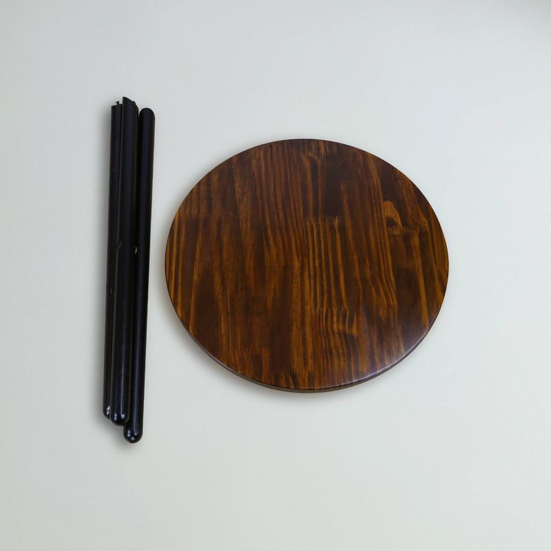 Contemporary Crossed Leg End Table Mocha/Black - Flora Home