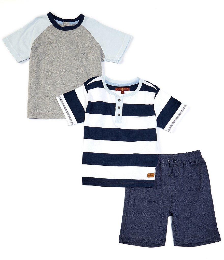Kinetic by Class Club Little Boys 2T-7 Short-Sleeve Play Hard Performance Tee and Shorts Set