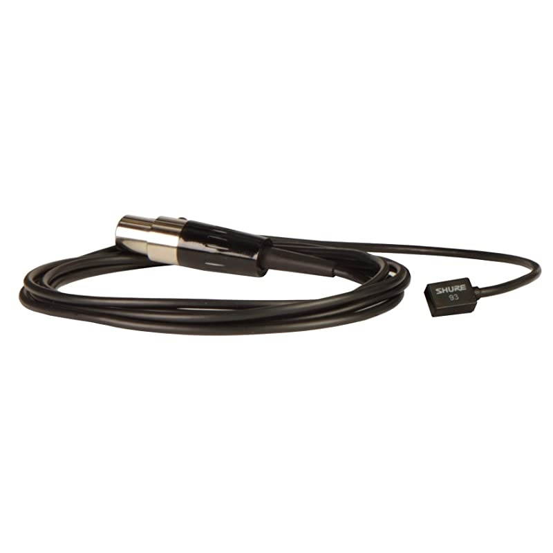 WL93-6 Series Subminiature Condenser Lavalier Microphones, WL93-6 Black, with 6-foot (1.9 m) Cable