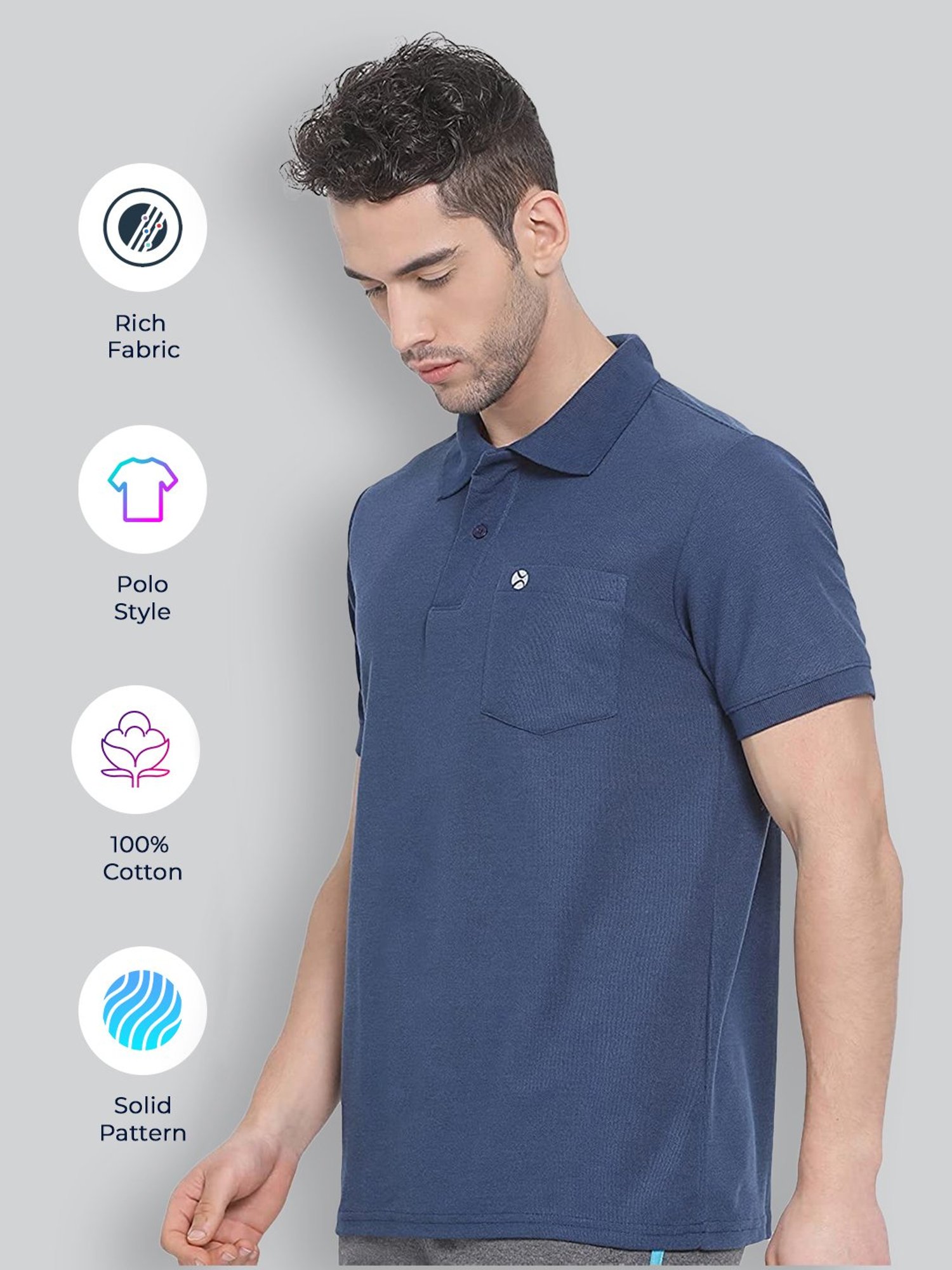 Lux Nitro Dark Blue Regular Fit Polo T-Shirt