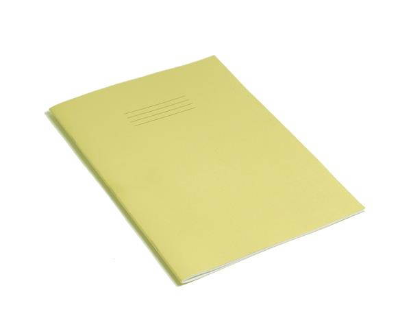 Rhino Exercise Book, A4, 64 page, 8mm ruled lines with margin, Yellow Cover (Pack of 10)