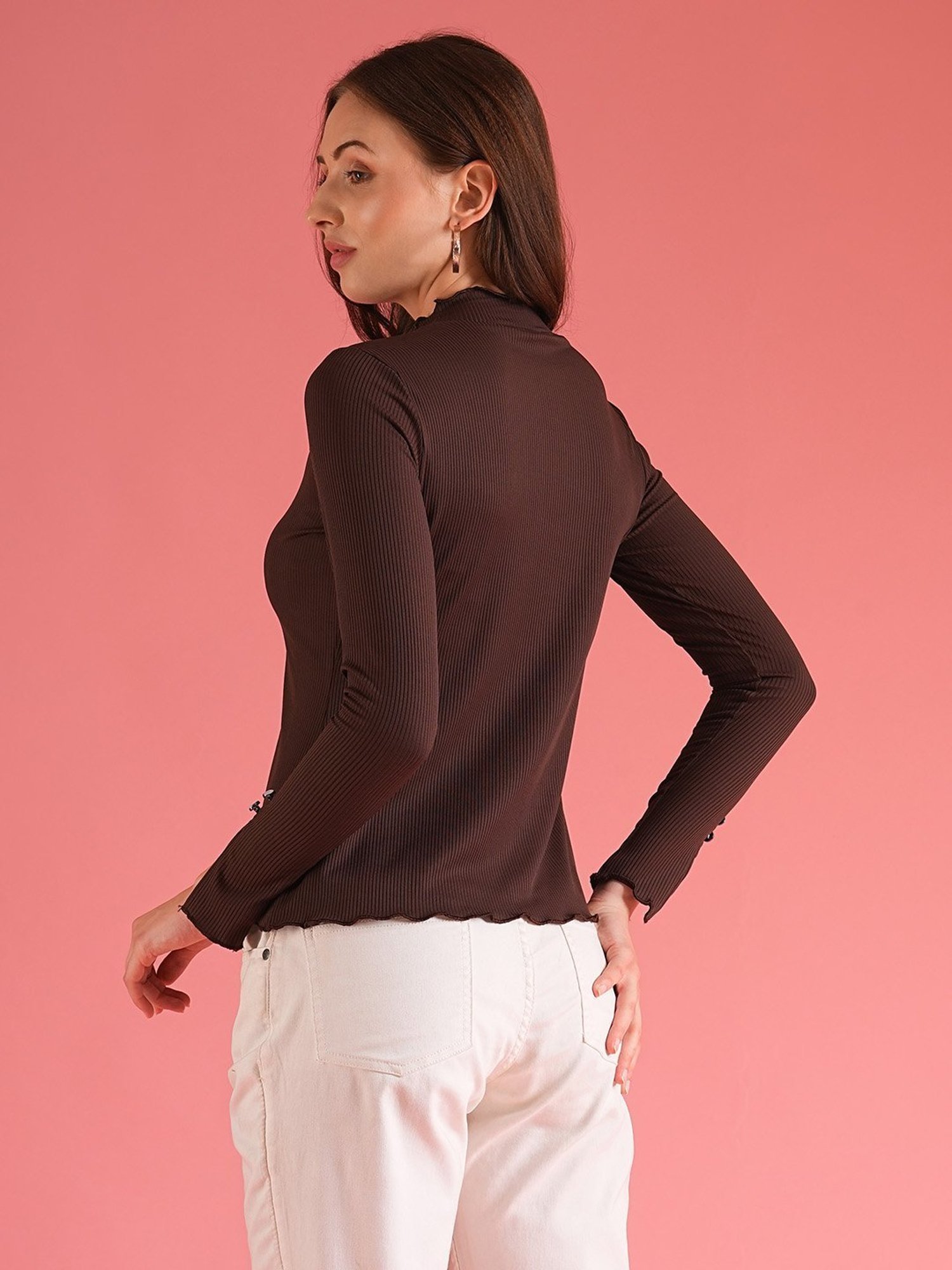 Globus Brown Cotton Regular Fit Top
