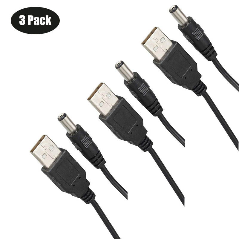 Werleo 3-Pack 3ft USB 2.0 A Type Male to DC 5.5x2.1mm DC 5V Power Plug Connector Cable usb to 5v power cable usb to dc power cable
