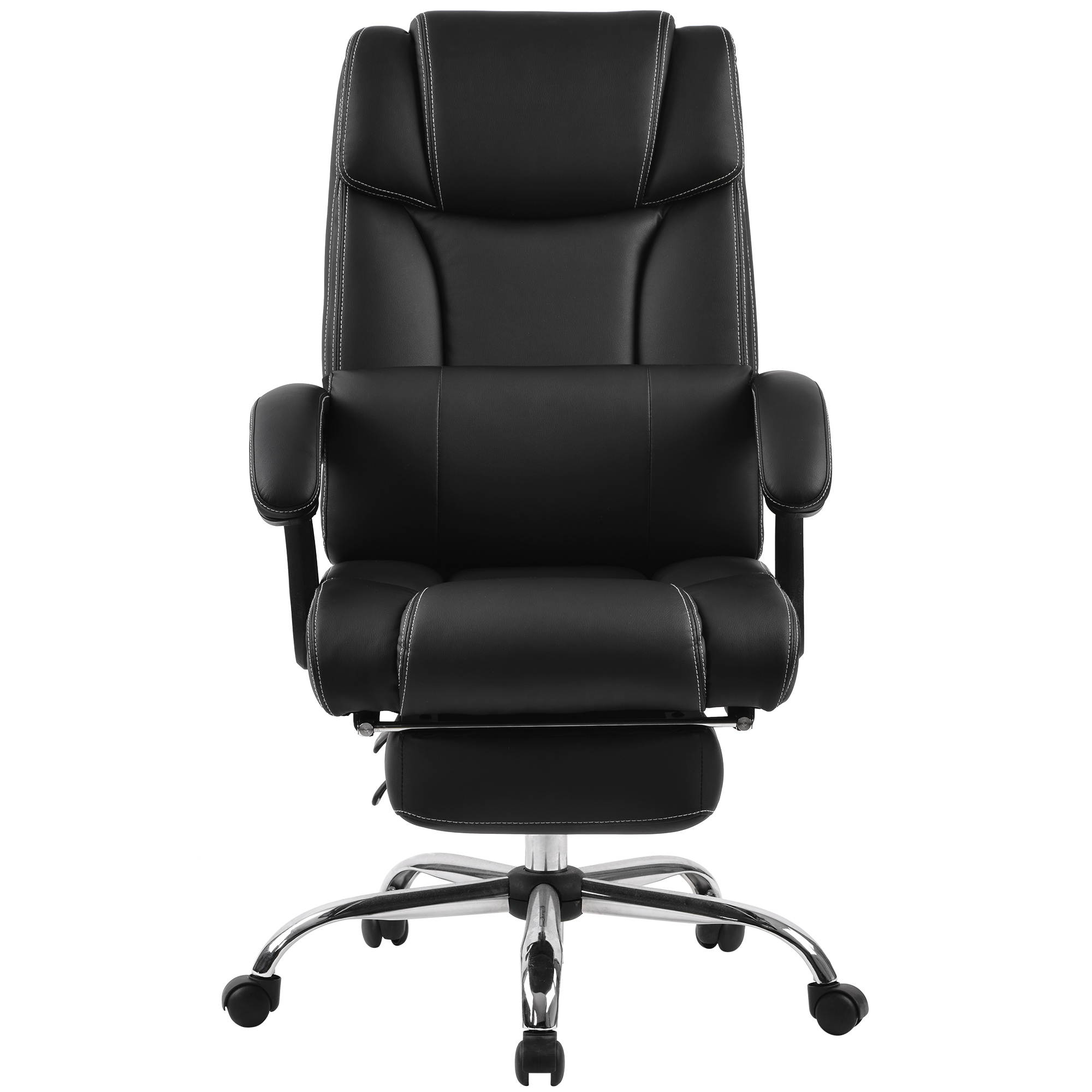 High Quality Home Office Chair PU Leather Double Padded Support Cushion and Footrest