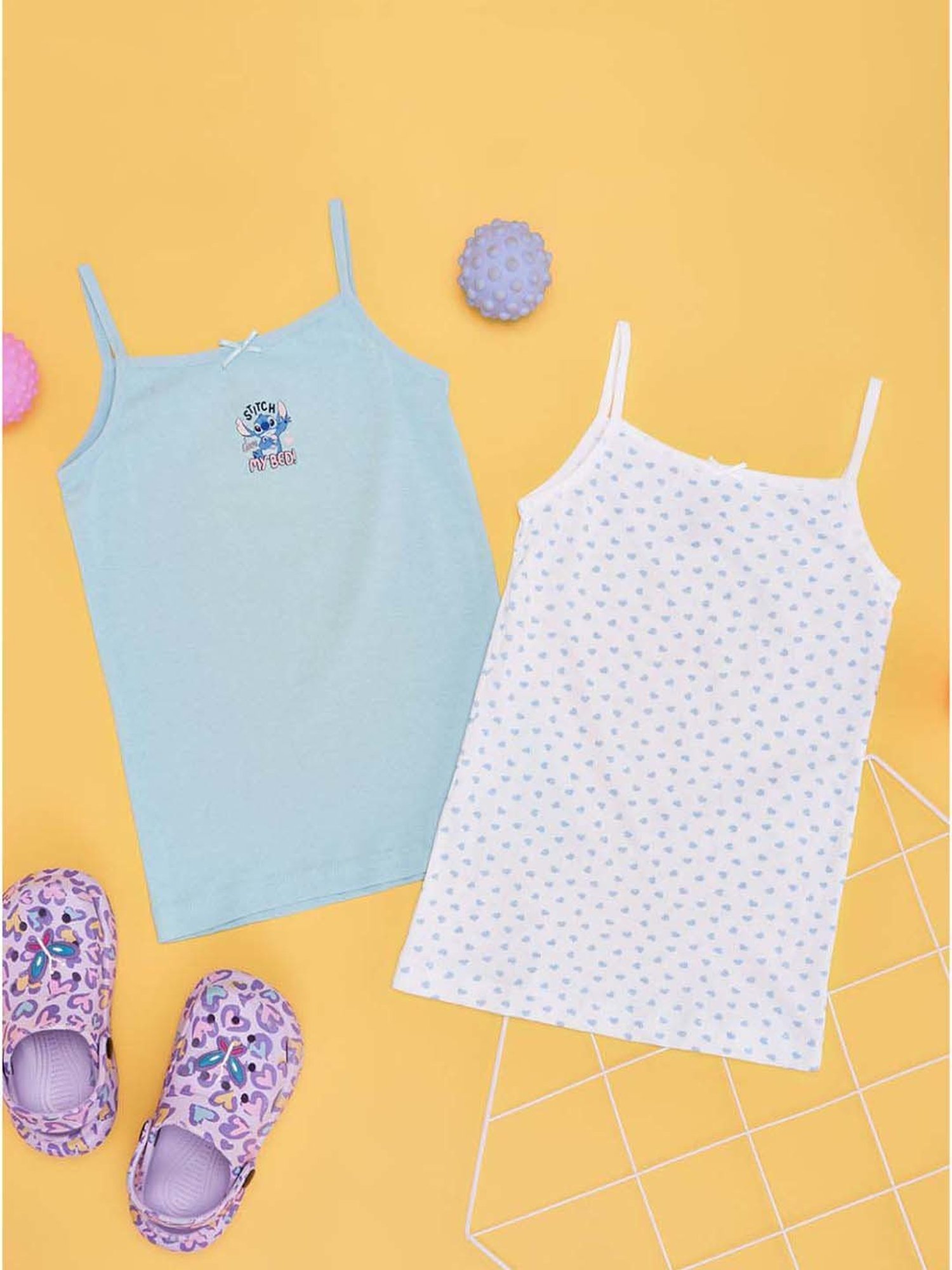 Pantaloons Junior Kids Blue & White Cotton Graphic Slips