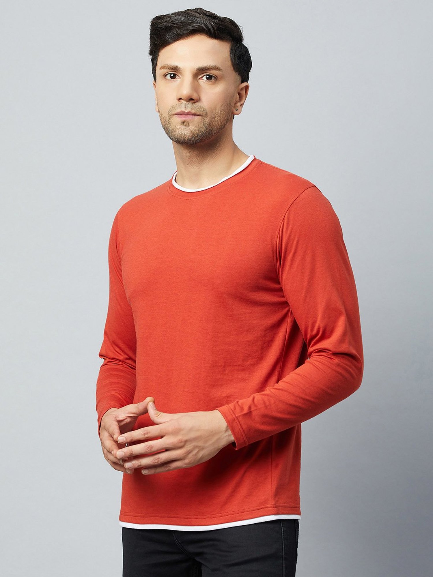 Club York Rust Regular Fit Crew T-Shirt