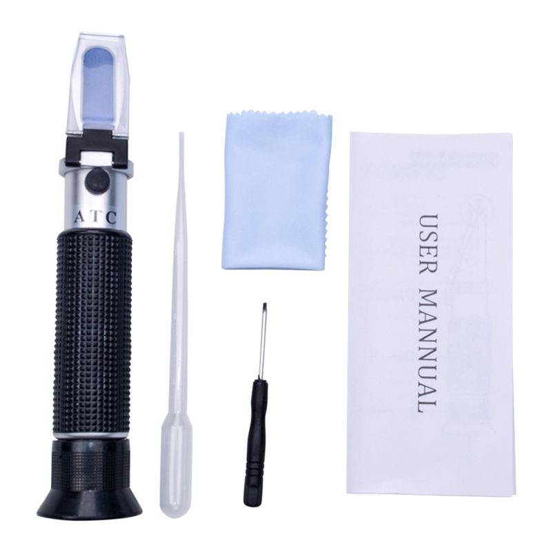 Handheld Alcohols Refractometer Alcohols Wine Volume Percent Measurement with Automatic Temperature Compensation (ATC) Ranging 0-80% v/v.