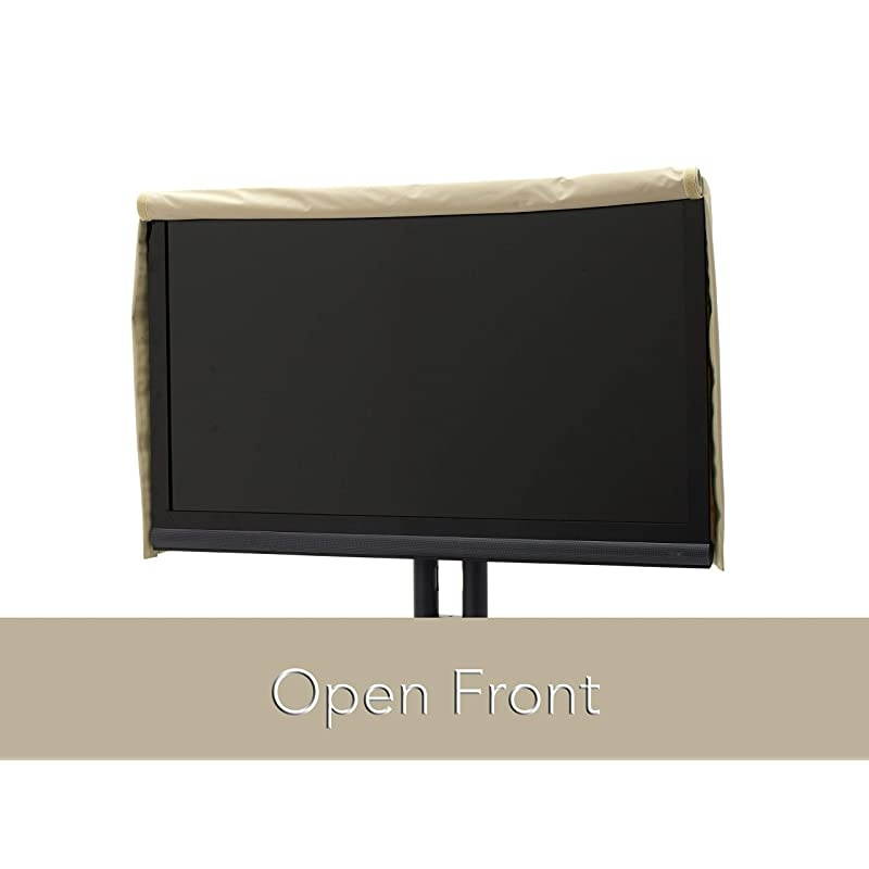 Outdoor Flip Top TV Cover Water Resistant Flip Top for Quick Viewing Outdoor TV Covers Khaki