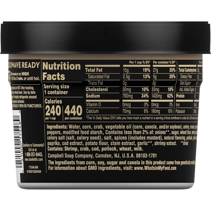 Campbell's Slow Kettle Style Kickin' Crab & Corn Chowder Soup Microwaveable Bowl 15.5oz