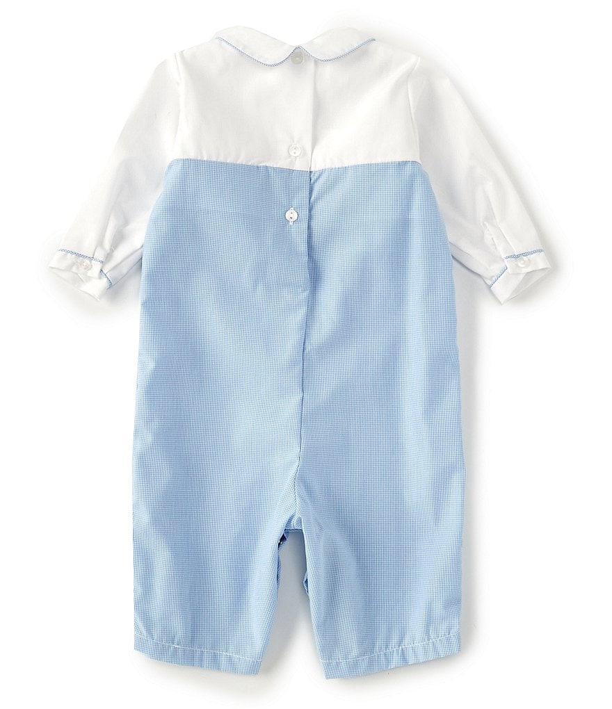 Petit Ami Baby Boys Newborn Long Sleeve Blue Animal Coverall