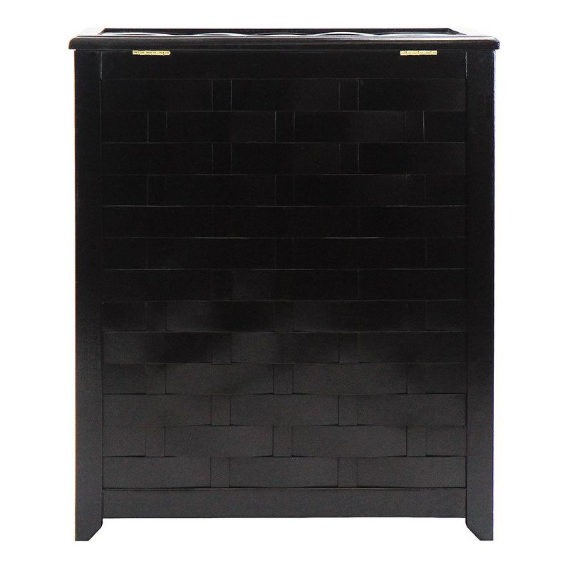 Oceanstar Bowed Front Veneer Laundry Wood Hamper with Interior Bag