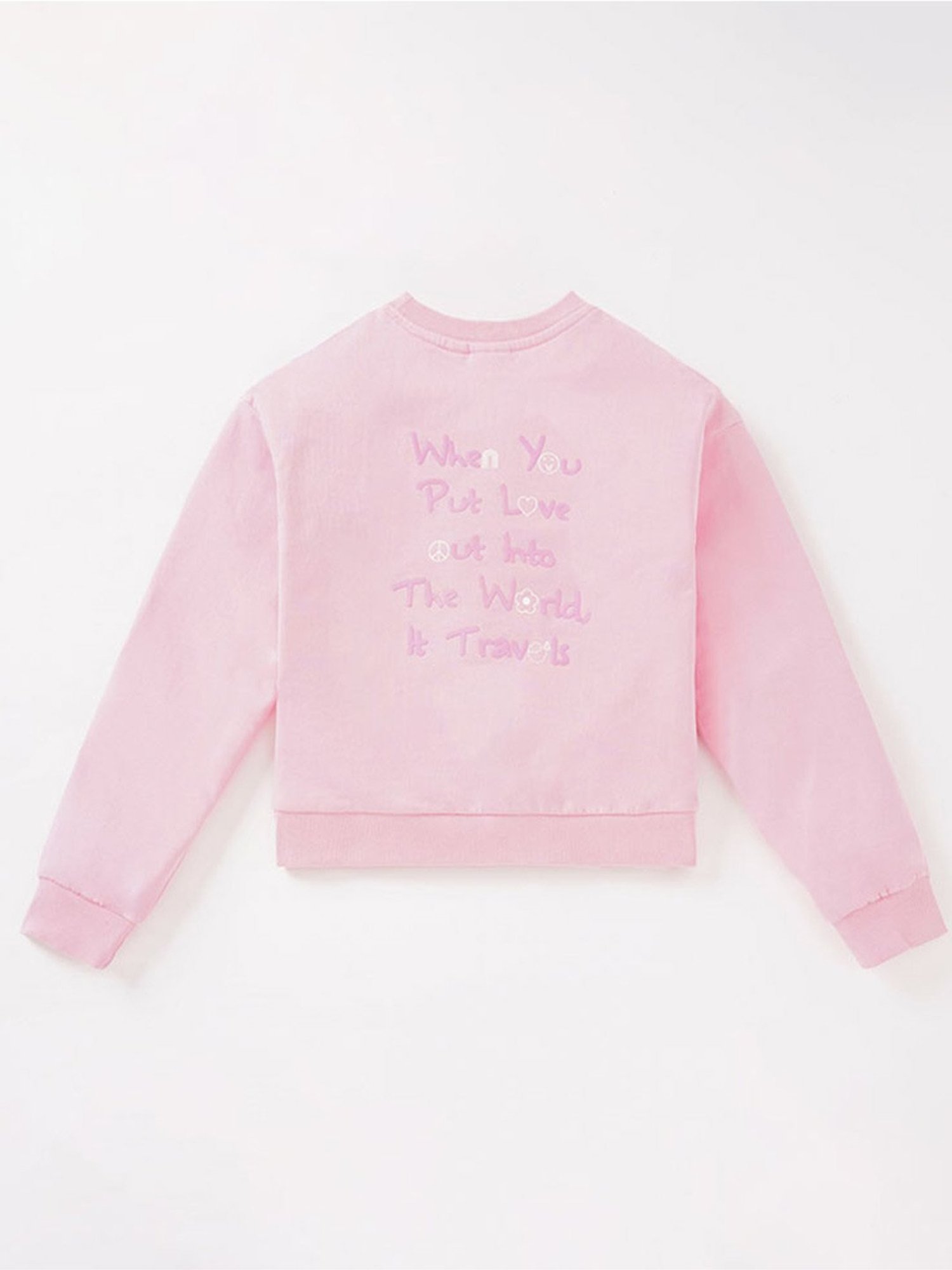 Edheads Kids Pink Cotton Printed Full Sleeves Sweatshirt Set