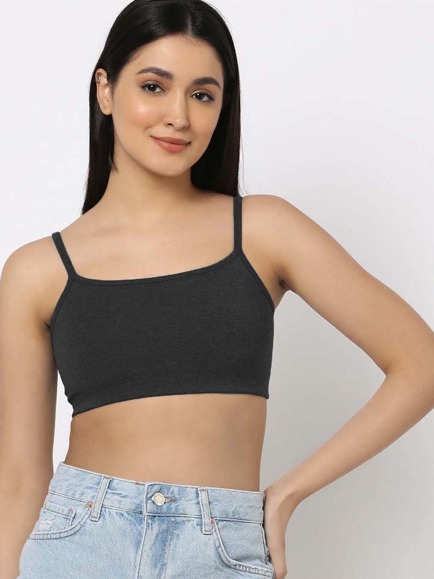 AROUSY Black & Green Cotton Beginner's Bra - Pack Of 3