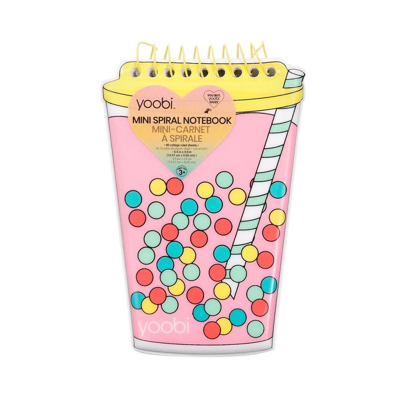 Yoobi™ 80sheet College Ruled 1 Subject Mini Spiral Notebook Puffy Boba