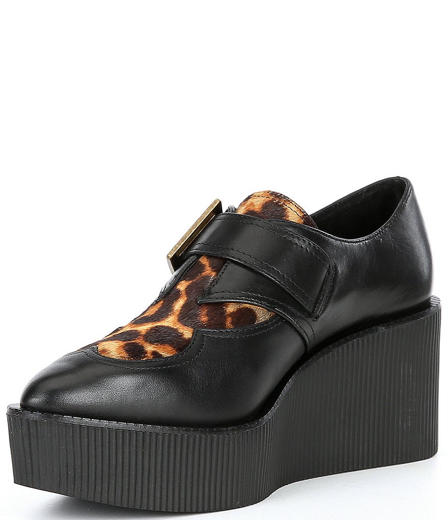 Gianni Bini Slaede Leopard Print Calf Hair Platform Creepers