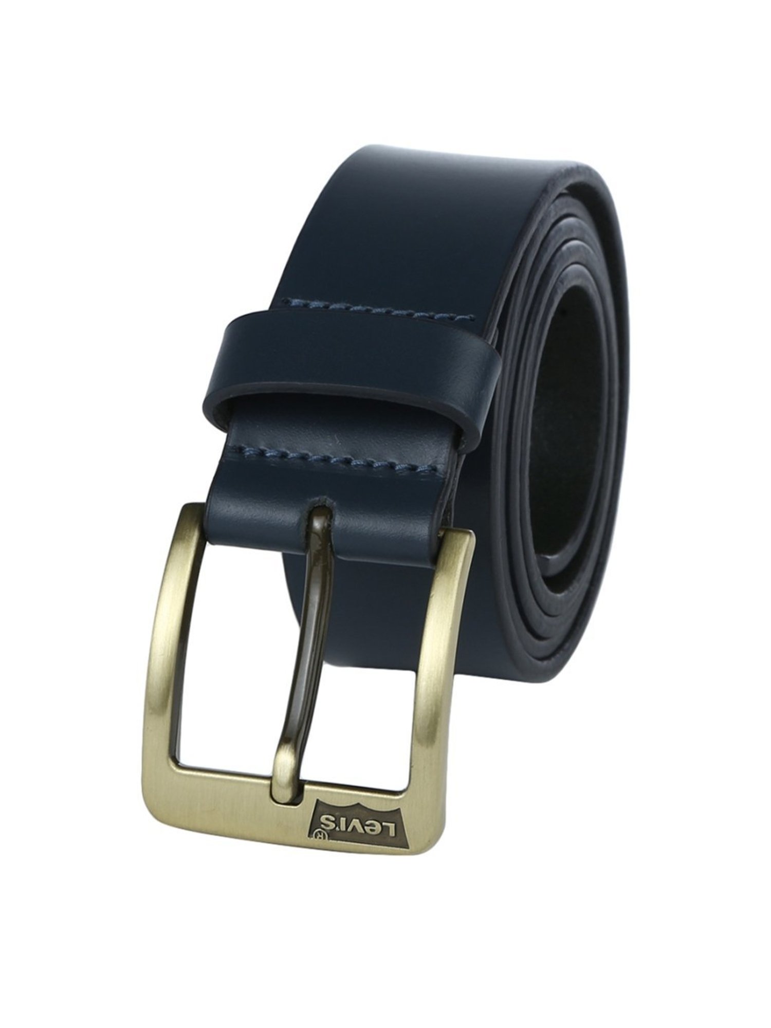 BELWABA Black Textured Formal Leather Belt for Men