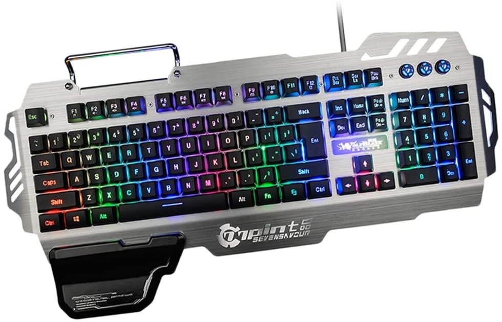 MagiDeal Wired Colorful Gaming Keyboard W/Phone Stand Holder Desktop Anti-ghosting