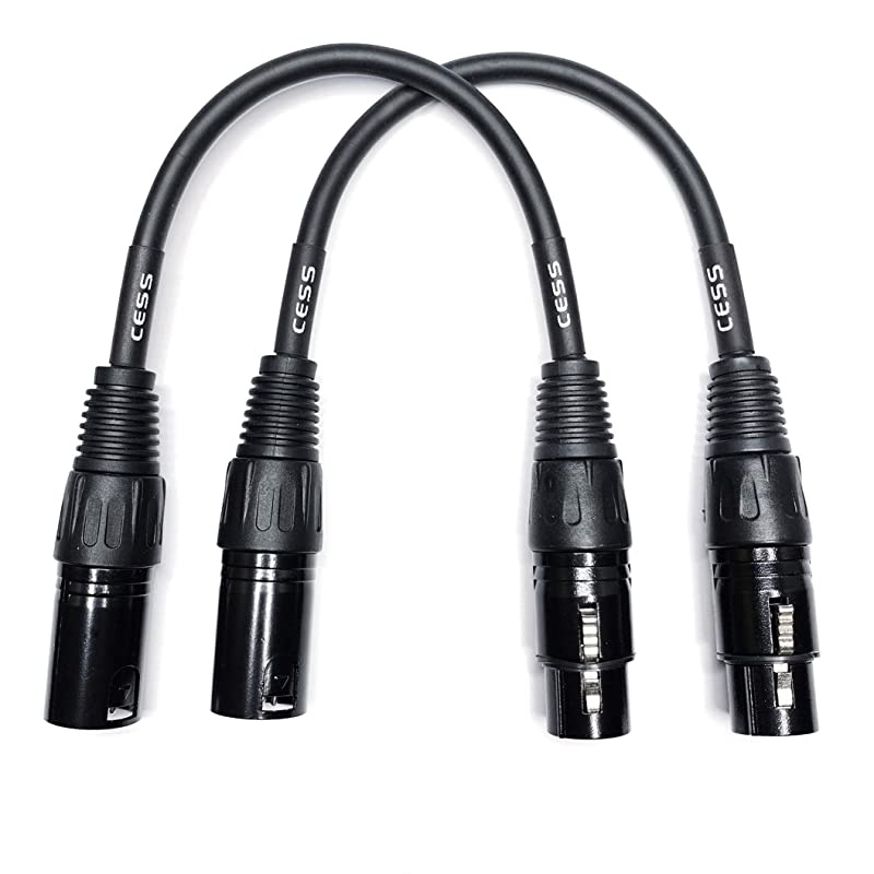 XLR 5-Pin Male to 3-Pin Female Cable - XLR5M to XLR3F - 2 Pack