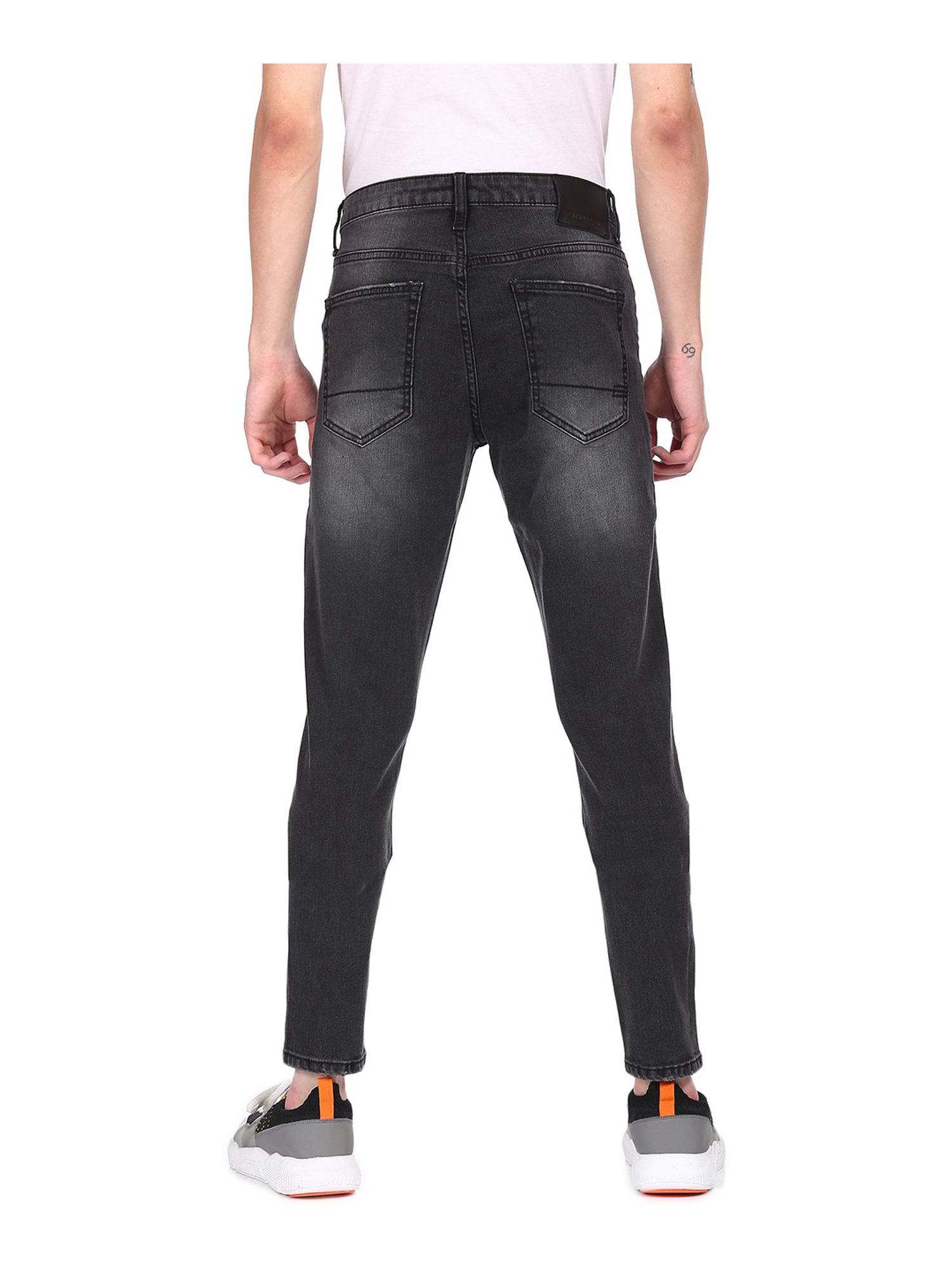 Aeropostale Black Skinny Fit Lightly Washed Jeans - Flexi Collection