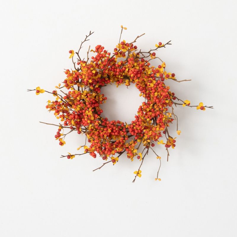 Sullivans Bittersweet & Berry Artificial Mini Wreath 12"H Orange
