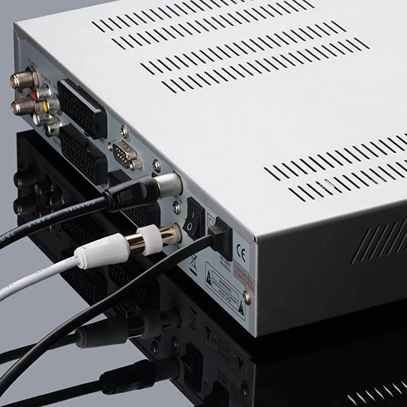 Aerial F Connector Male Plug to RF MMale Cable for Satellite Sat Freesat Xfinity ATampT Wow T TV HDTV DVB DVD RadioCoax Ariel Freeview Lead Television Antenna Cord Broadband 3 ft White