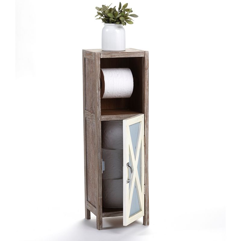 Lakeside Toilet Paper Storage Cabinet with Toilet Paper Holder - Rustic Barn Door