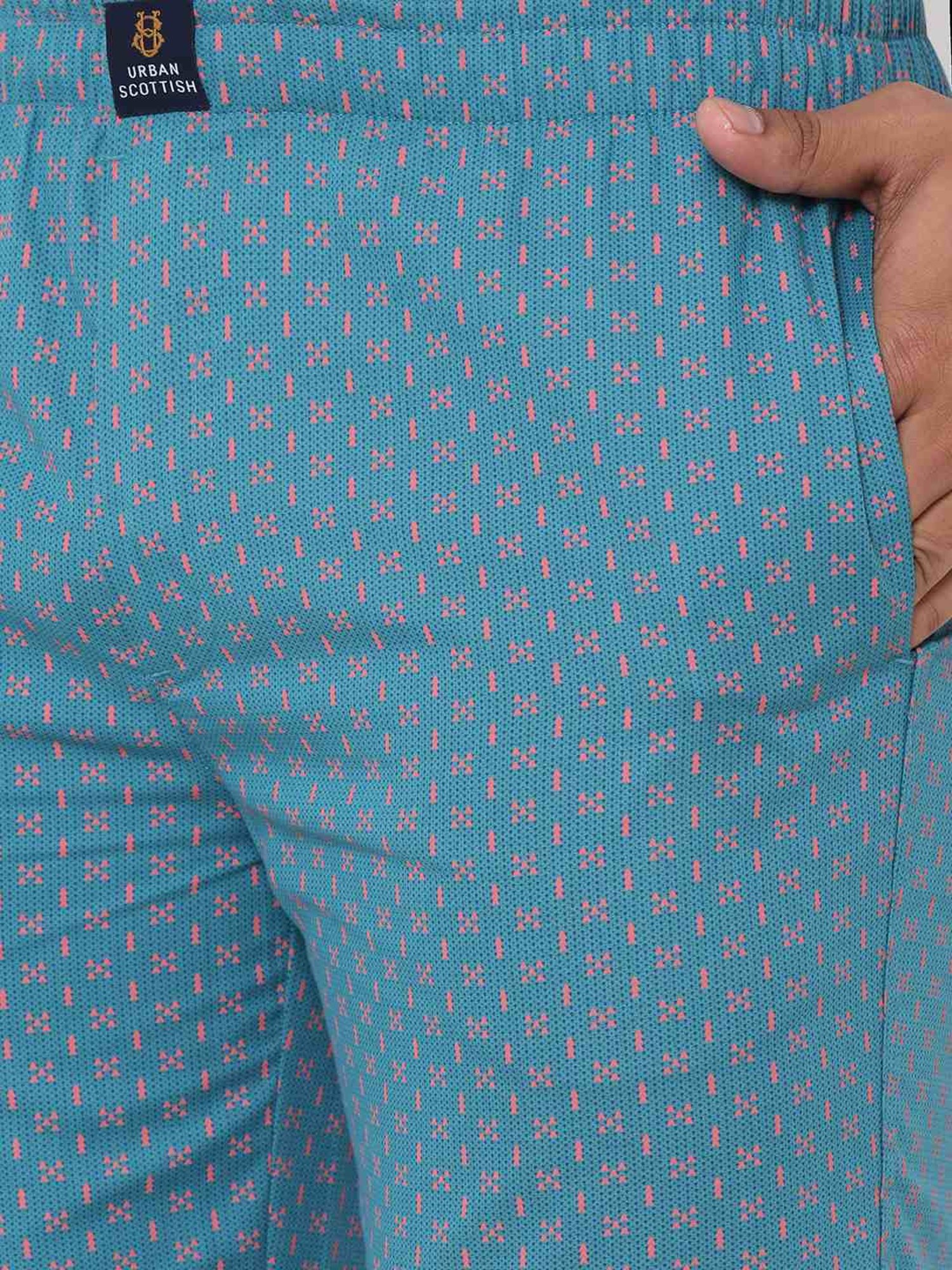 Crimsoune Club White Cotton Regular Fit Printed Lounge Shorts