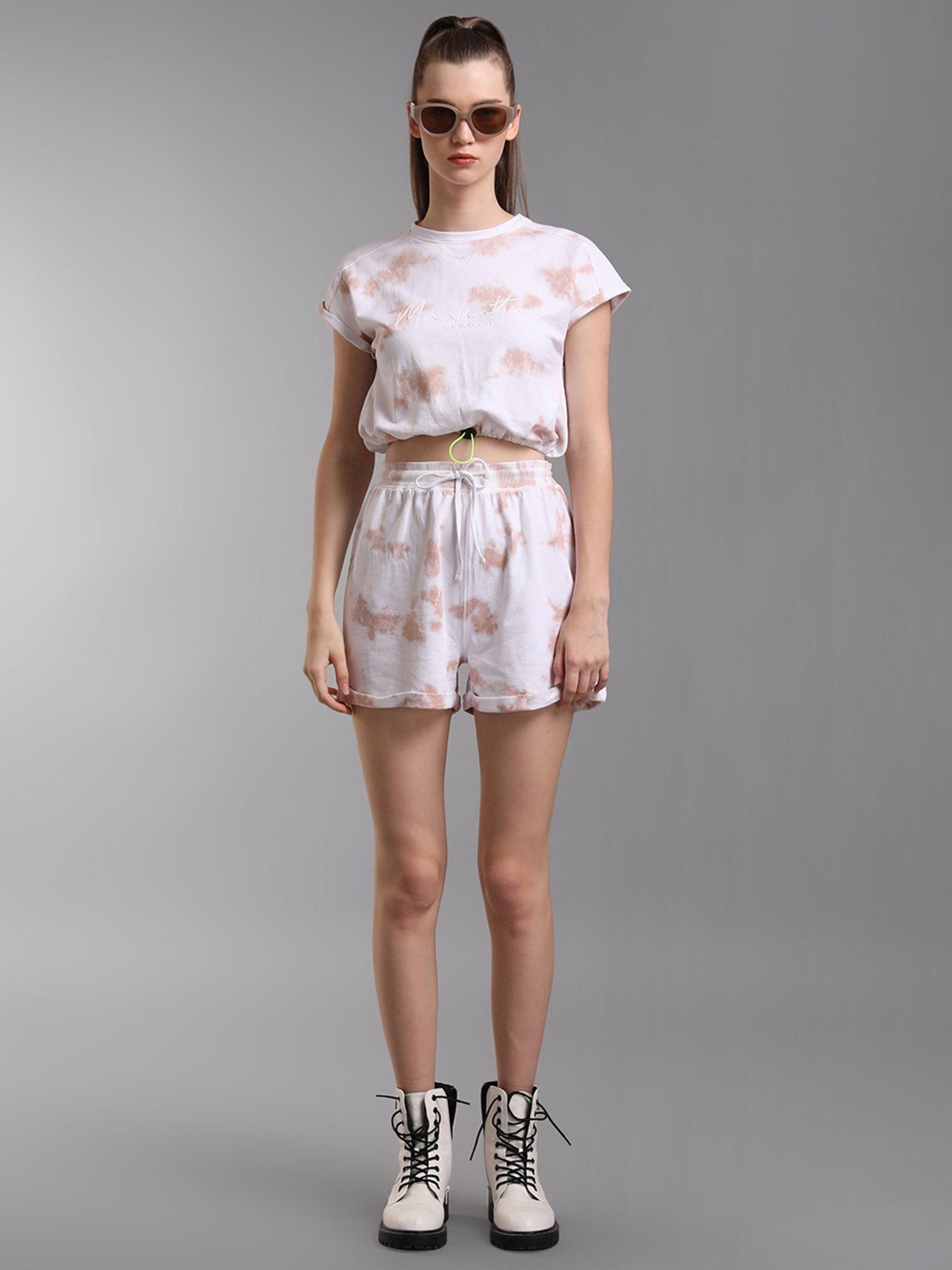 KZ07 by Kazo White Printed Shorts