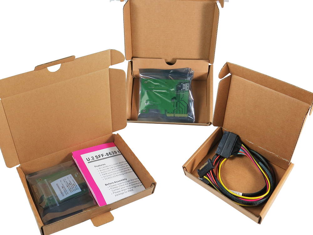 Innocard PCIe x4 to Slimline SAS Adapter & U.2 to Slimline SAS Cable with U.2 to M.2 NVMe SSD Adapter KIT