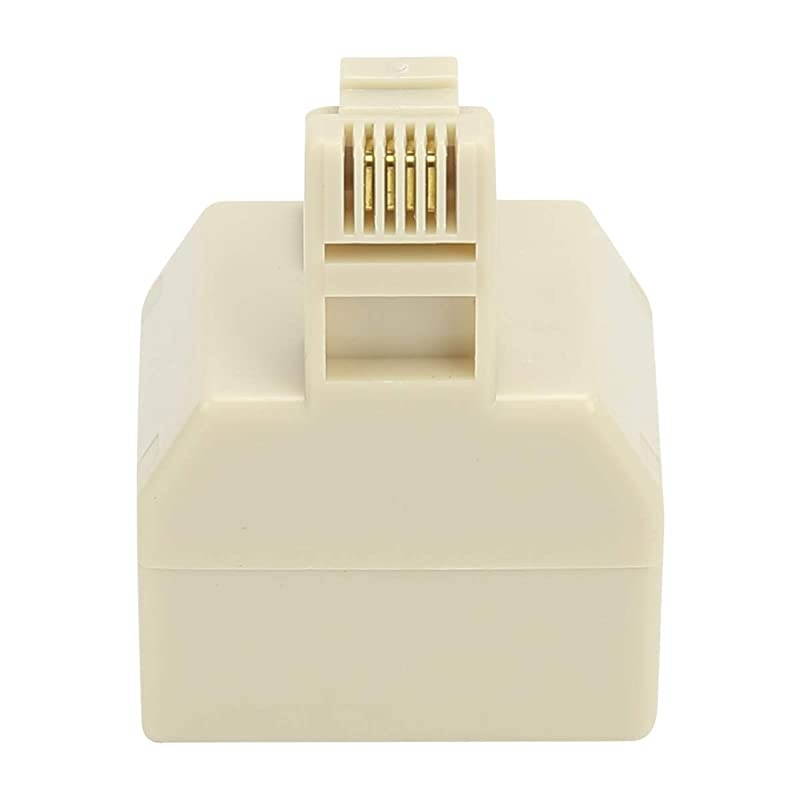 RJ11 Duplex Wall Jack Adapter Dual Phone Line Splitter Wall Jack Plug 1 to 2 Modular Converter Adapter for Office Home ADSL DSL Fax Model Cordless Phone System Cream4 Packs