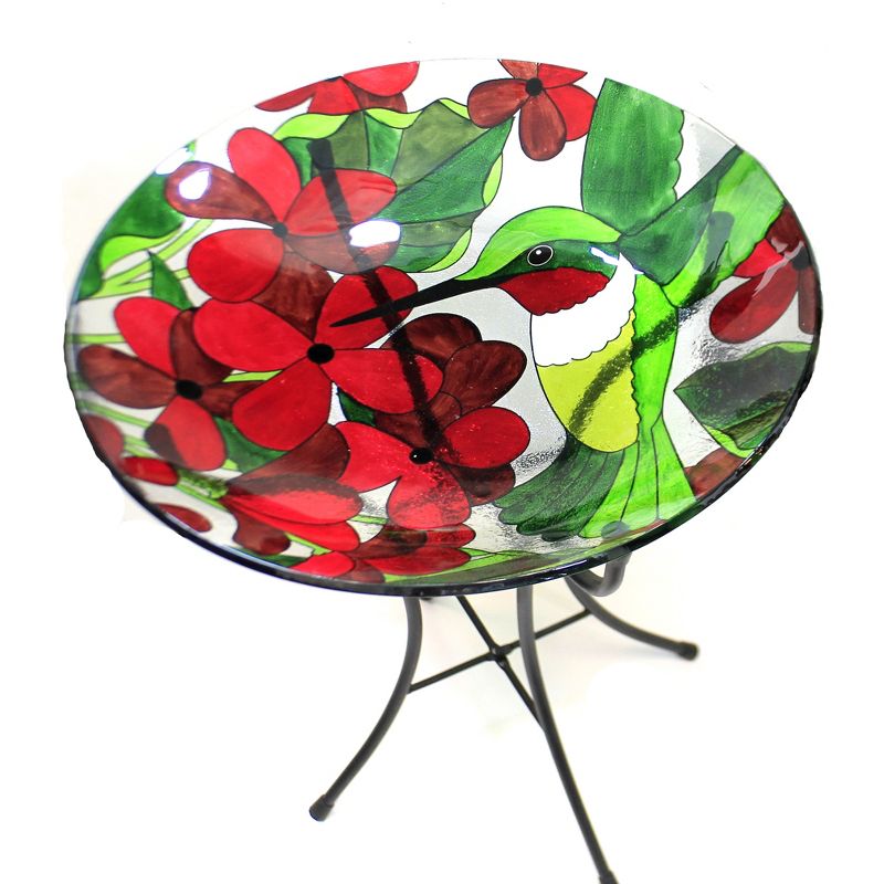 Home & Garden 19.0" Hummingbird Bird Bath W/Stand Statement Piece Evergreen Enterprises Inc  -  Bird Baths
