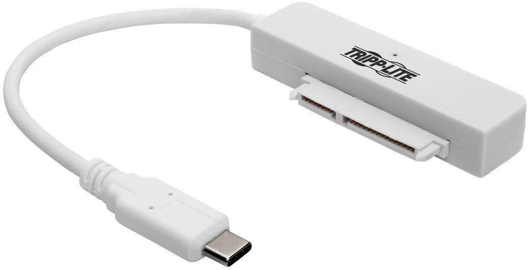 Tripp Lite 6in USB 3.1 Gen 1 USB-C to SATA III Adapter Cable w/ UASP, 2.5in SATA Hard Drives, White (U438-06N-G1-W)