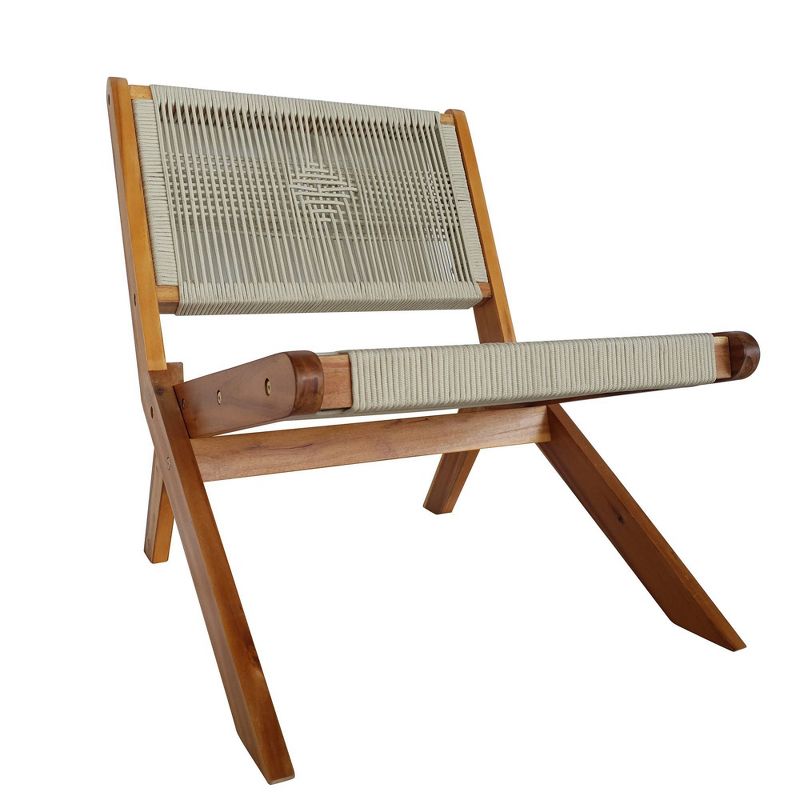 Acacia 3pc Outdoor Conversation Set with Folding Seating - Caramel - TK Classics