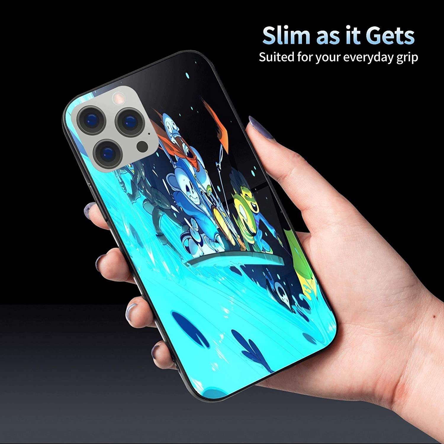 Undertale Sans Compatible with iPhone 12 Series Case Protective Shockproof Slim Soft TPU + Glass IP12-6.1