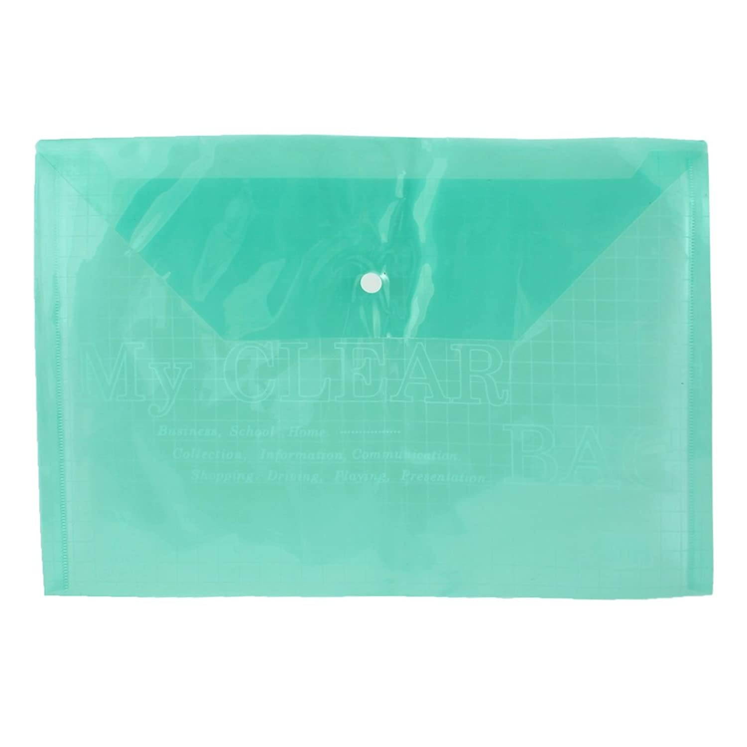 Uxcell a13082600ux0382 Waterproof Plastic A4 Paper Document File Bag Case Holder, Green Clear