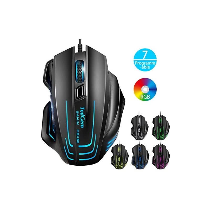 Gaming Mouse  Wired Mouse Gaming Mouse Wired Computer Mouse Wired PC Gaming Mouse UP TO 7500 DPI 7 Programmable Buttons Ergonomic Gaming Mice for Windows XP Vista WIN7 WIN8 Win10 MAC
