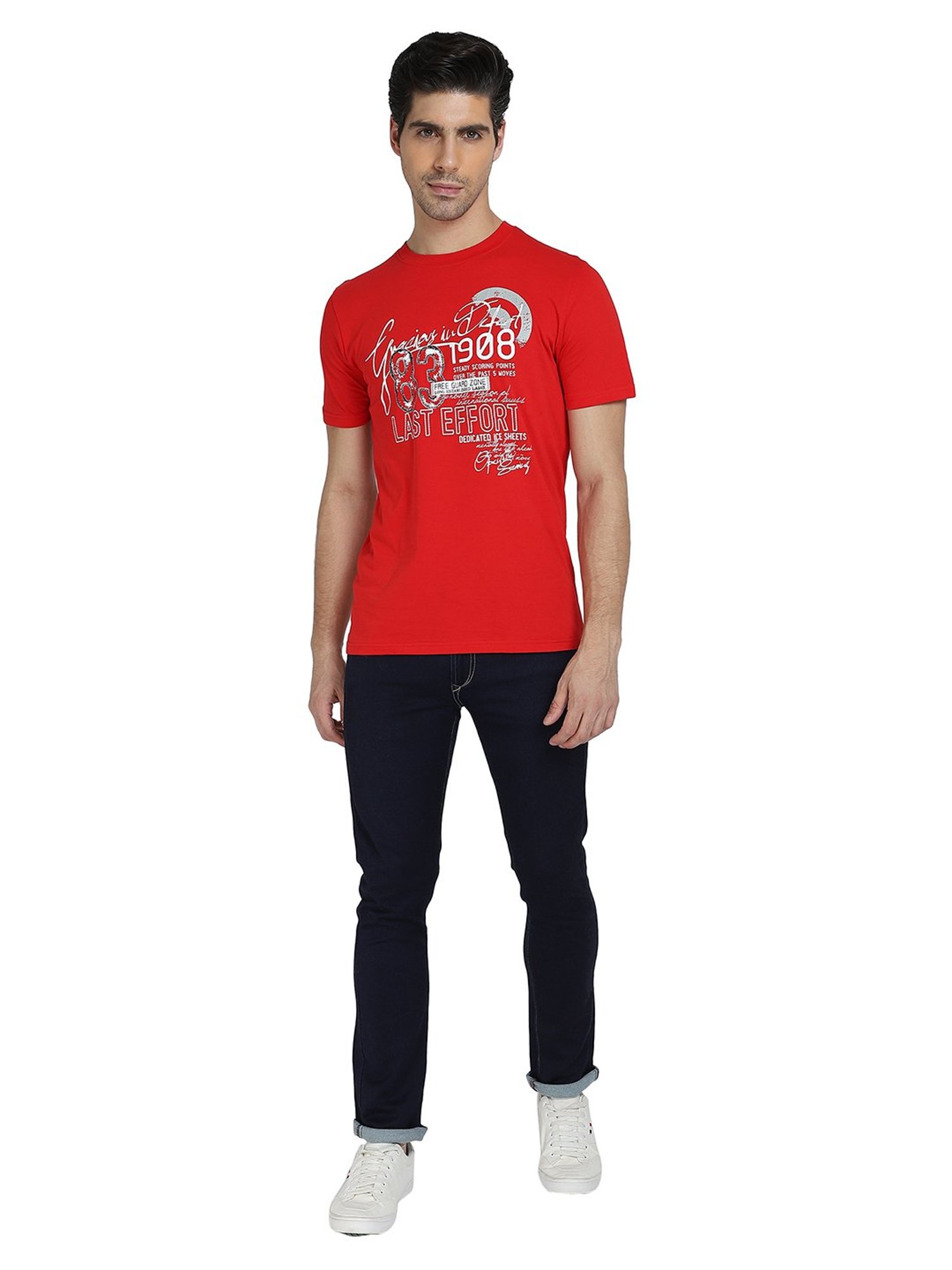 Dyca White & Red Crew T-Shirt - Pack of 2