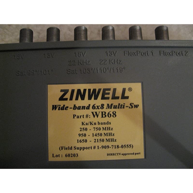 WB68 Zinwell 6x8 Multiswitch Designed for DIRECTV MPEG-4 compression HD