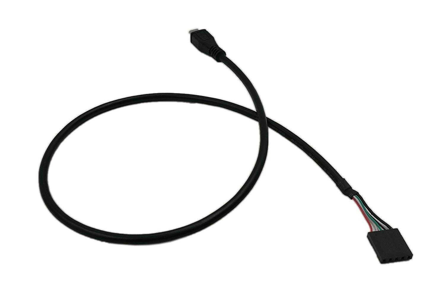 (2 Pack)5 Pin Motherboard Female Header to Micro-USB 2.0 Male Adapter Dupont Extender Cable, Micro USB 2.0A male plug to 1x 5Pin Female 0.1" USB header PCB motherboard cable