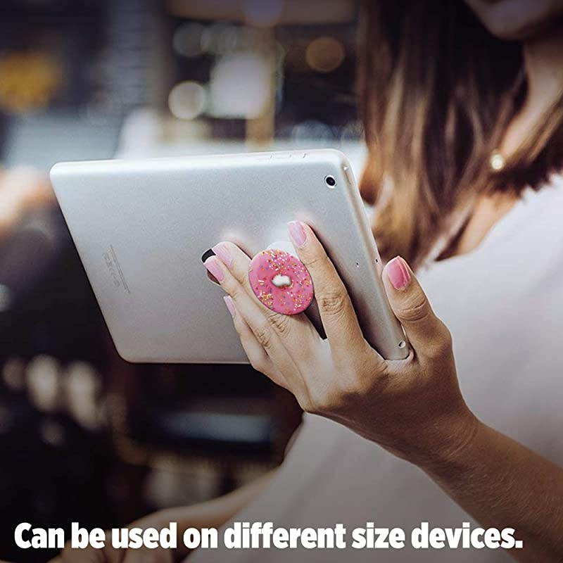 Collapsible Grip & Stand for Phones and Tablets - Pink Donut