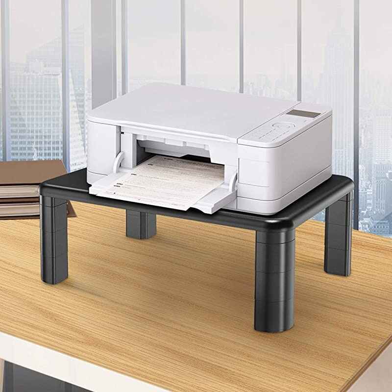 Adjustable Monitor Stand Riser - 3 Height Adjustable Computer Monitor Stand with Phone Holder for Desk, Printer, Laptop, Computer Monitor Riser for Home & Office Use