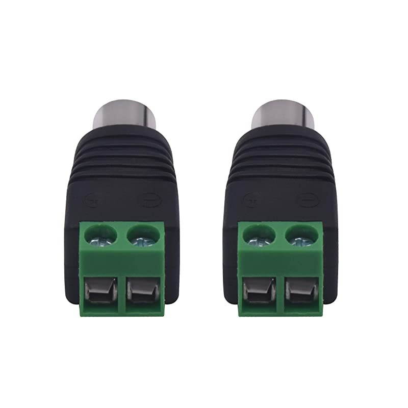 RCA to AV Screw Terminal Connector, RCA Cable Audio Adapter,Phono RCA Female Jack Solderless Converter Audio/Video Connector Speaker Wire to RCA Adapter